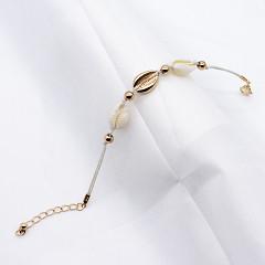 China Alloy Shell Crystal Bead Bracelet White Stone Charms Stainless Steel Bangle wholesale
