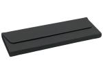 Black Leather Metal Fold Flat Glasses Case Custom Logo