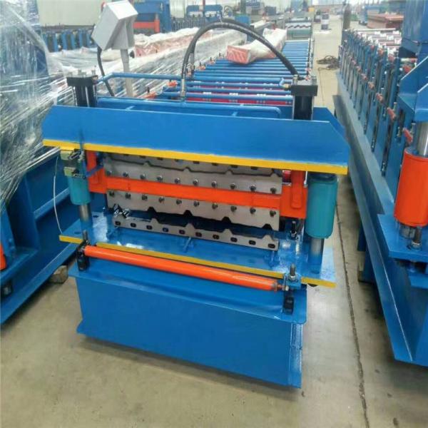 Metal Corrugated And Trapezoid Roofing Sheet Roll Forming Machine , Roofing Tile Roll Forming Equipment