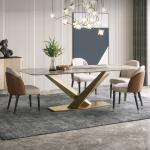 Elegant Marble Dining Tables With Stainless Steel Legs - Bulk Orders