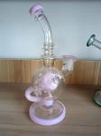 Pink Modern Big Glass Hookah Shisha With Spring Filter 12Inch