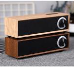 Rechargeable 5W 4 Ohm Wooden Bluetooth Speaker , Customized Passive Portable