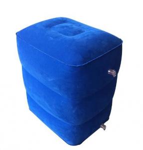 China Blue Portable Inflatable Footrest Pillow PVC And Flocking Foot Cushion wholesale