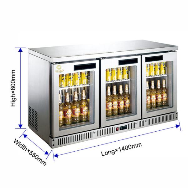 180L Bar Air cooled Refrigerator with Fan Cooling R134a Refrigerant Temperature