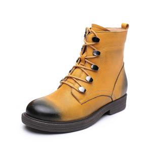 China S195 Manufacturers fashion all-match autumn and winter new personality cowhide Martin boots rubber thick sole retro fema wholesale