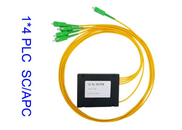 1x4 Fiber Optic PLC Splitter , FTTH ABS PLC Splitter 3.0 1260nm To 1650nm