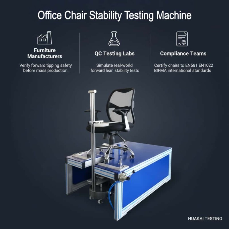Office Chair Forward & Rear Stability Test Machine | Indoor Seating Stability Tester | BIFMA X5.1 Furniture Testing Instrument