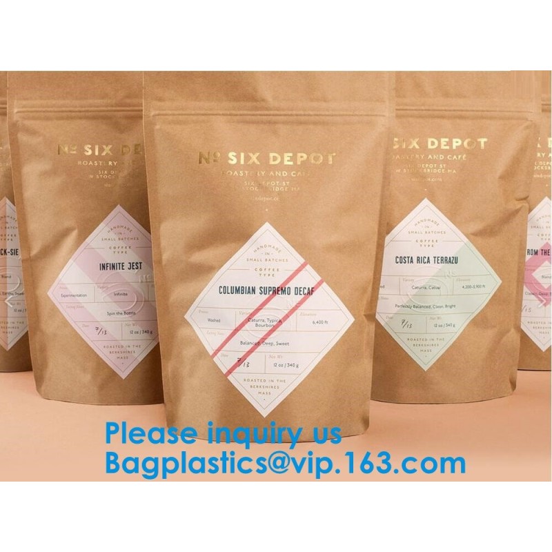 Custom Print Biodegradable Foil Packaging Soft Zipper Stand Up Bottom Gusset Plastic Drinking Pouches Bags With Straws