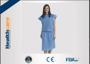 China Short Sleeve Disposable Isolation Gowns Non Woven Heavy Blue Medline Gowns Anti Permeate wholesale