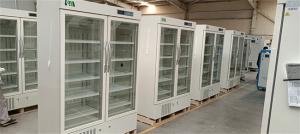 China 2-8 Degree 656L Large Capacity Biomedical Pharmacy Refrigerator With Double Glass Door For Hospital Equipment wholesale