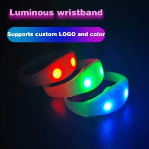 China Custom RGB LED Silicone Bracelet Pulsera Audioritmica Sound Activated Wristbands for Wedding School &amp; Ramadan Events wholesale