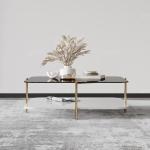 Three Parts 2 Layper SS Coffee Table With Metal Frame 0.45CBM