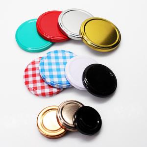 China 42mm 53mm Printed Twist Off Lids Metal Lug Caps For Glass Jars wholesale