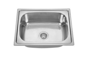 China Self Rimming Stainless Steel Single Bowl Sink Drop In Kitchen Depth 200MM wholesale
