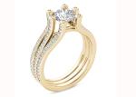 Yellow Gold 126PCS Diamond Engagement Wedding Rings 1.26CT Total Weight