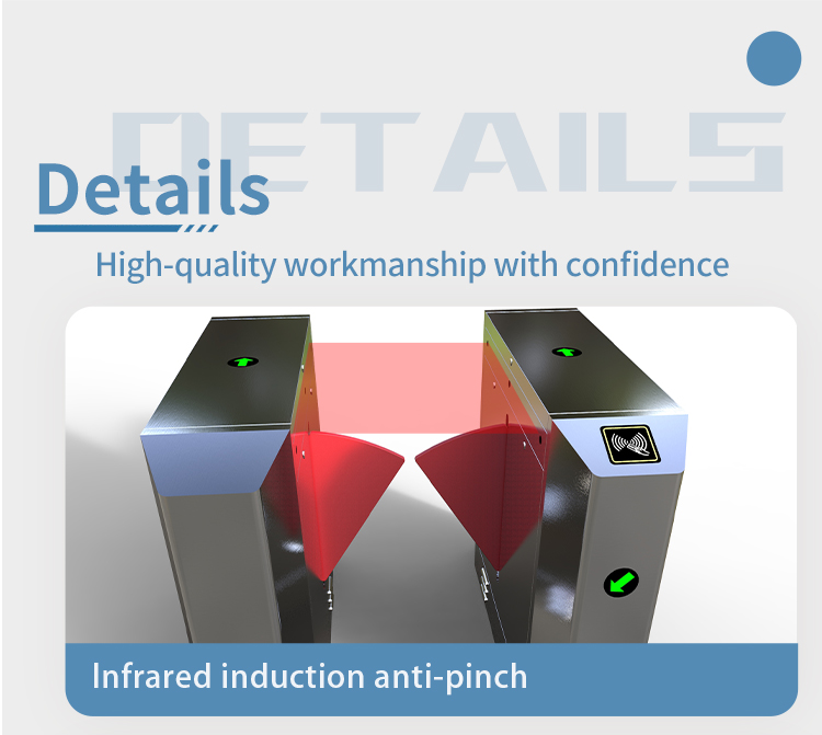 Automatic Revolving Electric Vertical Swing Turnstile Gate , Flap Barrier Turnstile Security Gate