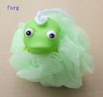 Cartoon Bear Bath / Shower Body Puff Sponge Mesh Ball shenzhen ICTI factory