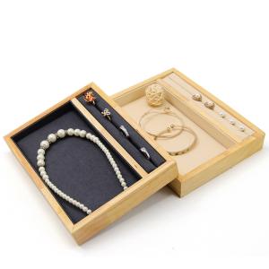 China Solid Wooden Multi-Function Jewelry Display Holder Tray for Ring Pendant Ear Stud wholesale