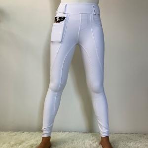 China White Two Side Pockets Women Horse Riding Pants Tights Competition wholesale