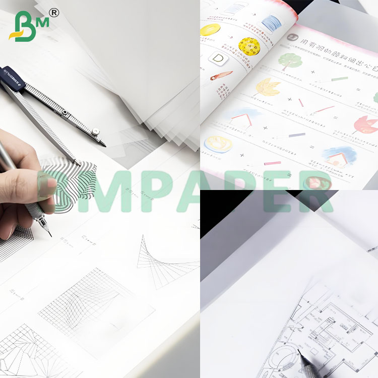 HIgh Precision 53-285 GSM Semi-transparent Wide Format Paper Roll