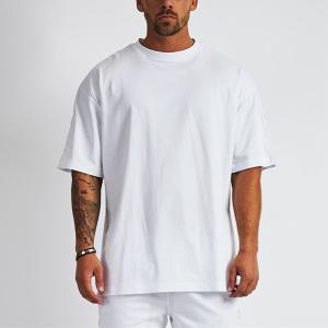 China Mens Blank Cotton T Shirt Loose Drop Shoulder Oversized wholesale