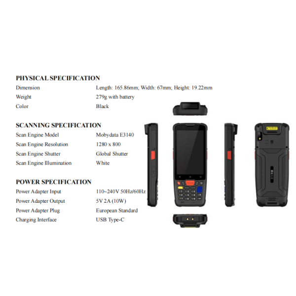 Mobydata V2S PDA TECHNICAL SPECIFICATION