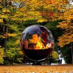 Garden Fire Sphere Manual Ignition Round Steel Fire Pits outdoor