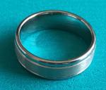 Cobalt Chrome 8MM Double Grooves Middle Satin Finish Wedding Band Ring,White