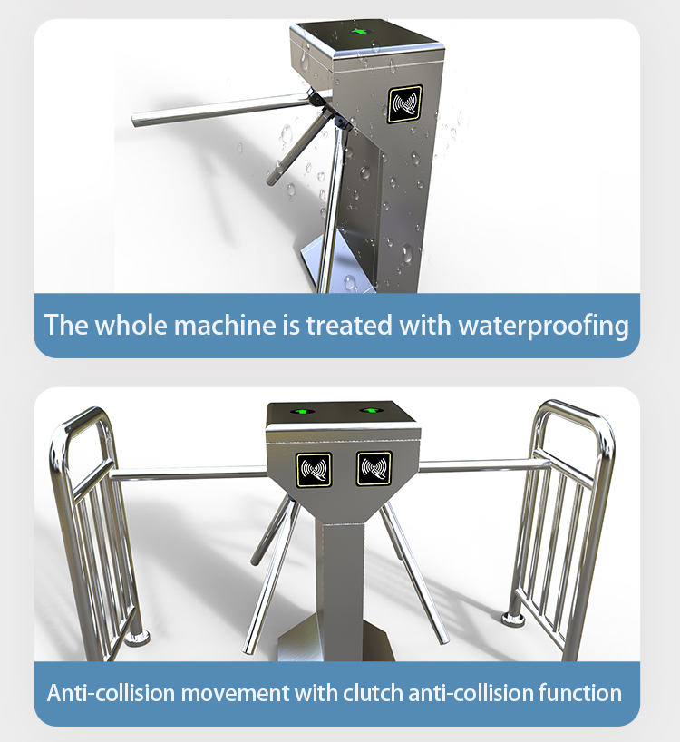 Three Roller Revolving Door Turnstile , Automatic Tripod Turnstile Access Control