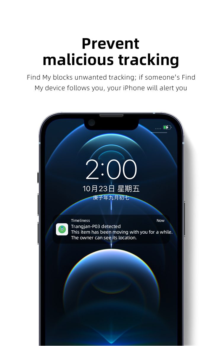 3V Smart Bluetooth GPS Lost Item Tracker For Apple Find My APP ITag Anti Lost Reminder