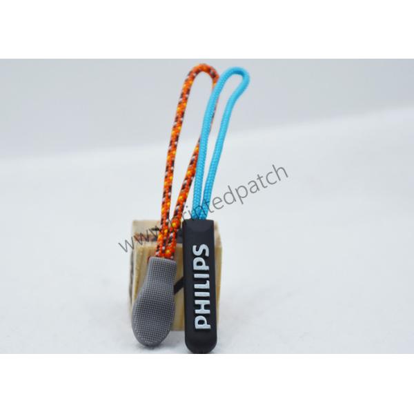 3D Raised Logo TPU Plastic Zipper Puller OEKO Rubber Zip Puller