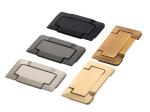 Brush Brass Hidden Drawer Pulls Kitchen Cabinet Knobs / Closet Square 64mm