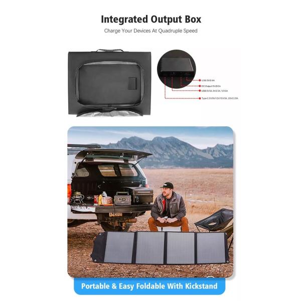 Compact Portable Folding Solar Panels Flexible 120w Portable Solar Panel