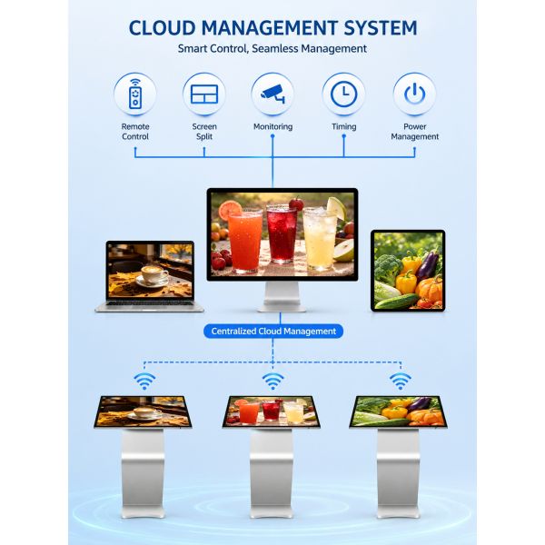 55" Horizontal Digital Signage Touch Screen Information Query Kiosk Interactive Slanted Display Console Board OEM