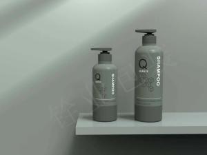 China PETG Material Square Male Plastic Shampoo Bottle 100ml 150ml With Light Gold Cap wholesale