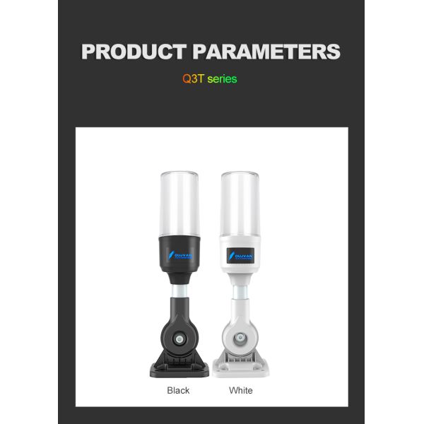 Q3T ABS+PC Single Layer Stack Light 2835 SMD LED 70000H Lifespan 60-70 Flashes/Min 3/4 Holes Foldable Mount Machine Alarm Indicator Light