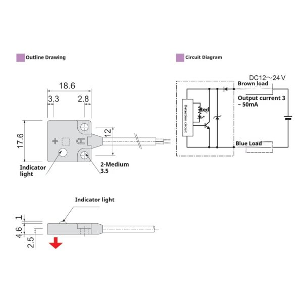 Highly Accurate Pneumatic Cylinder Sensor With Red Indicator Light and IP67 Protection Rating ZPSC0092