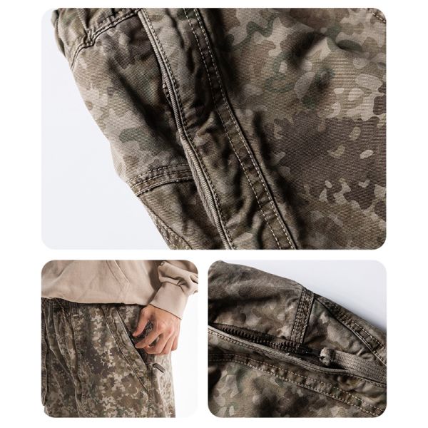 Custom Logo Sweatpants Canvas 100% Cotton Windproof Breathable Cargo Pants Men Loose Wide Leg Tactical Elastic Waist Workwear
