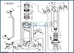 China AT383285 Thumb Cylinder Service Kit For DEERE 300GLC 240DLC wholesale