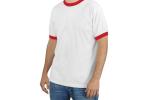 Size Men's T - Shirts Short Sleeve Splice Rib Cuff / Cotton Casual Mens Apparel