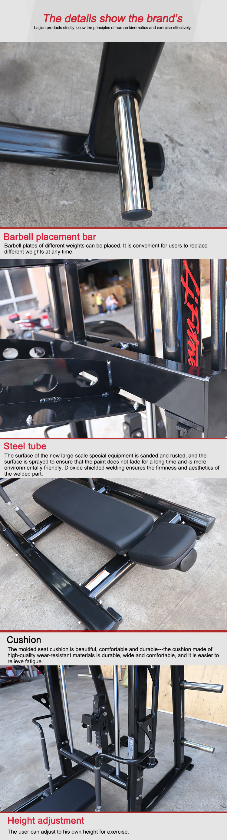 Commercial Black Color Grade Gym Equipment Fitness Vertical Leg Press Training Machine
