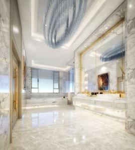 China Modern Luxurious Stainless Steel Vanity Cabinet Marble Top Bathroom Cabinet wholesale