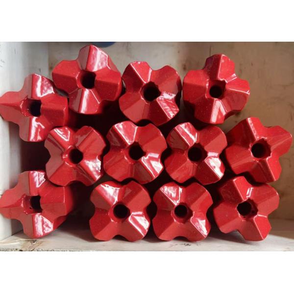 Tapered Rock Drilling Tools 4° Cross- Type Drill Bit For Drifting / Tunneling