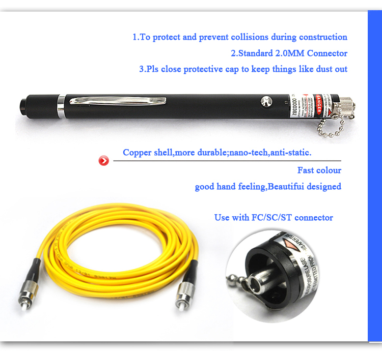 Laser Visual Fault Locator Fiber Optic Test Pen For FTTH