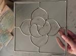 7.5mm Single Cabinet Leaded Glass With Brass Zinc Grey Patina Caming