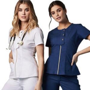 China OEM Service Custom Logo Solid Color Stretch Fashionable Medical Nursing Uniform wholesale
