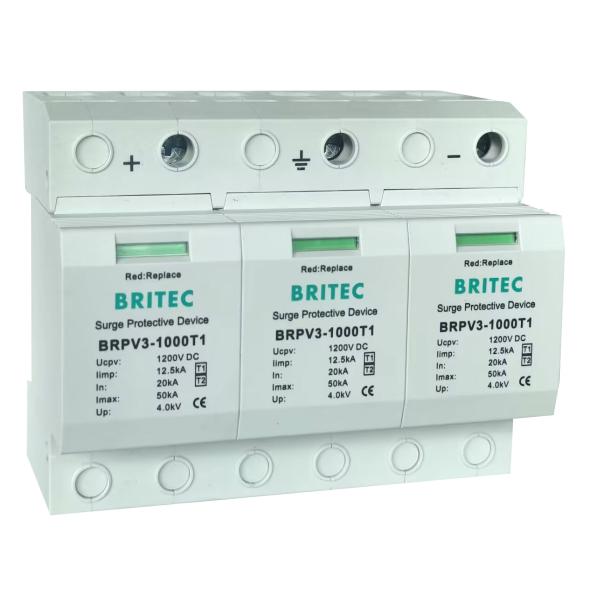 BRPV3-1000 T1 50ka DC 1000V 12.5ka Pv Surge Arrester Solar Surge Protection