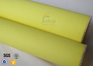 China PU Coated thermal insulation jackets Fiberglass Fabric 0.5mm Yellow Satin wholesale