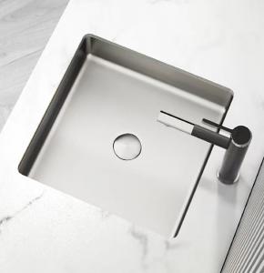 China Brushed SUS304 Square Vessel Sink , Undermount Bathroom Basin Sinks on sale