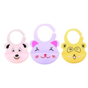 China Waterproof Silicone Baby Bibs Lightweight Durable With Grab Easy To Clean wholesale